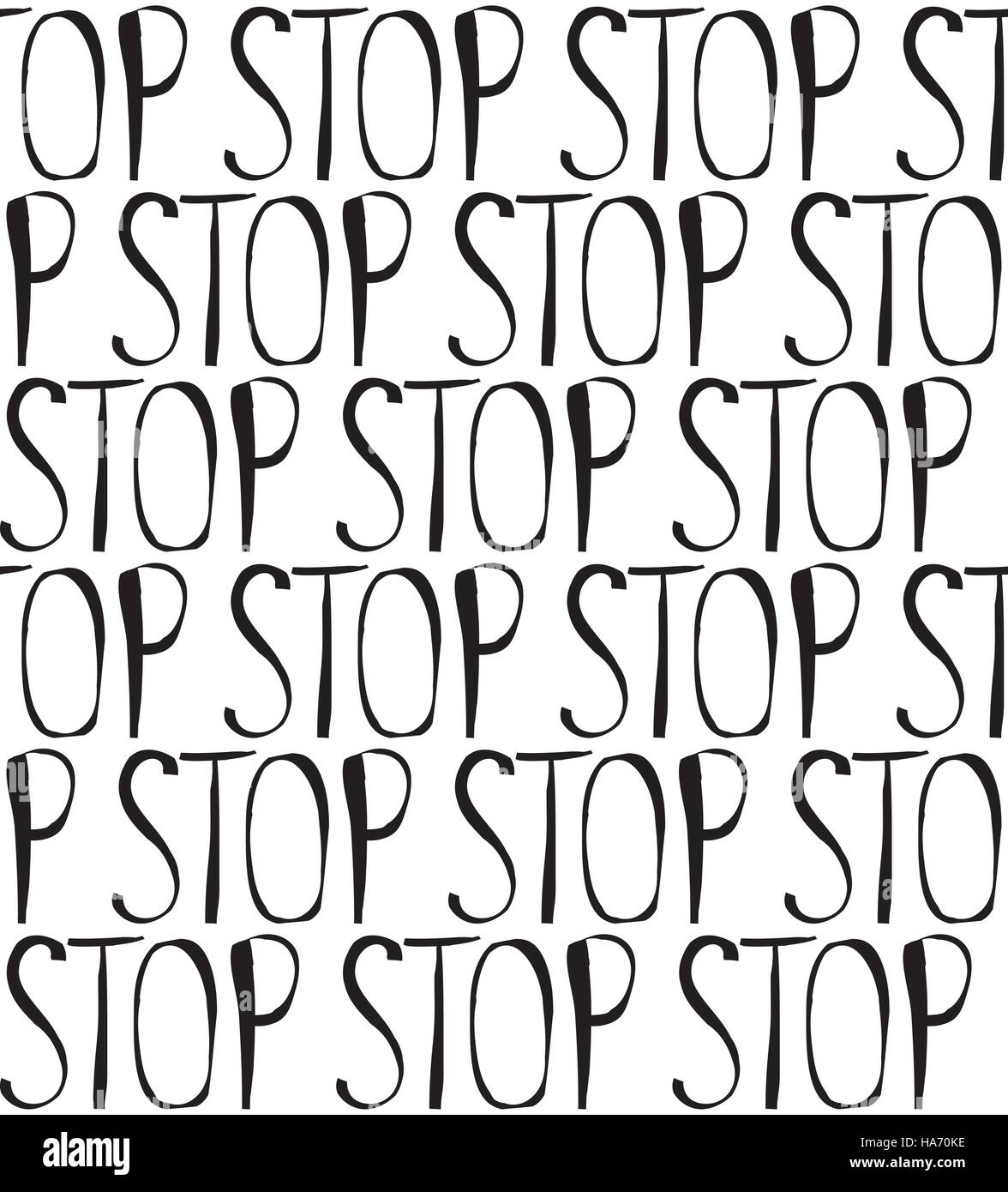 Modello senza soluzione di continuità con la parola ripetuta stop Illustrazione Vettoriale