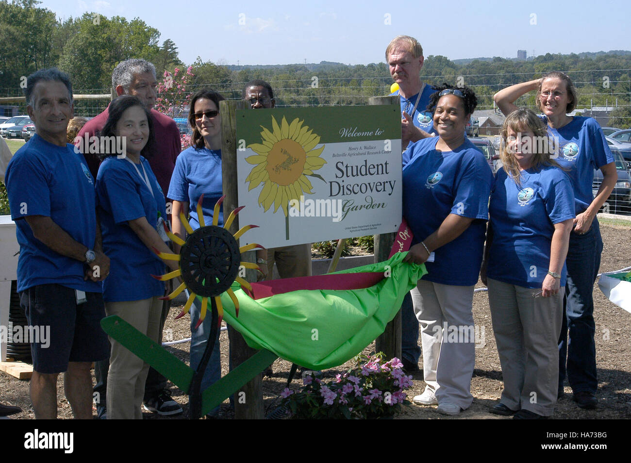 Un'immagine del BARC (Beltsville Agricultural Research Center) Student Discovery Garden, parte di un'iniziativa educativa per coinvolgere gli studenti nella ricerca agricola e nelle scienze ambientali. Foto Stock