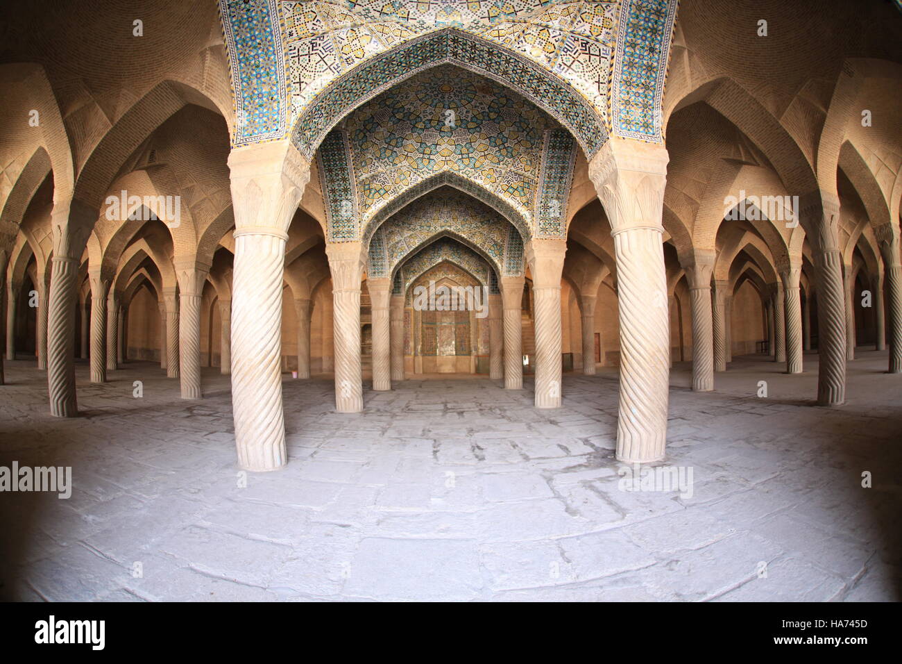 Interno della Masjed-e moschea Vakil, Shiraz, Iran. Foto Stock