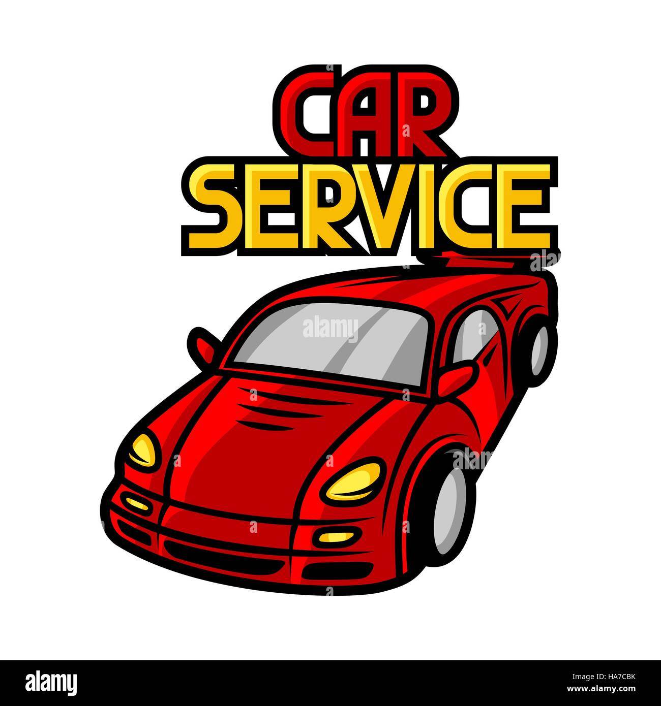 Centro di Servizio business illustrazione. Concetto di riparazione per la pubblicità Illustrazione Vettoriale