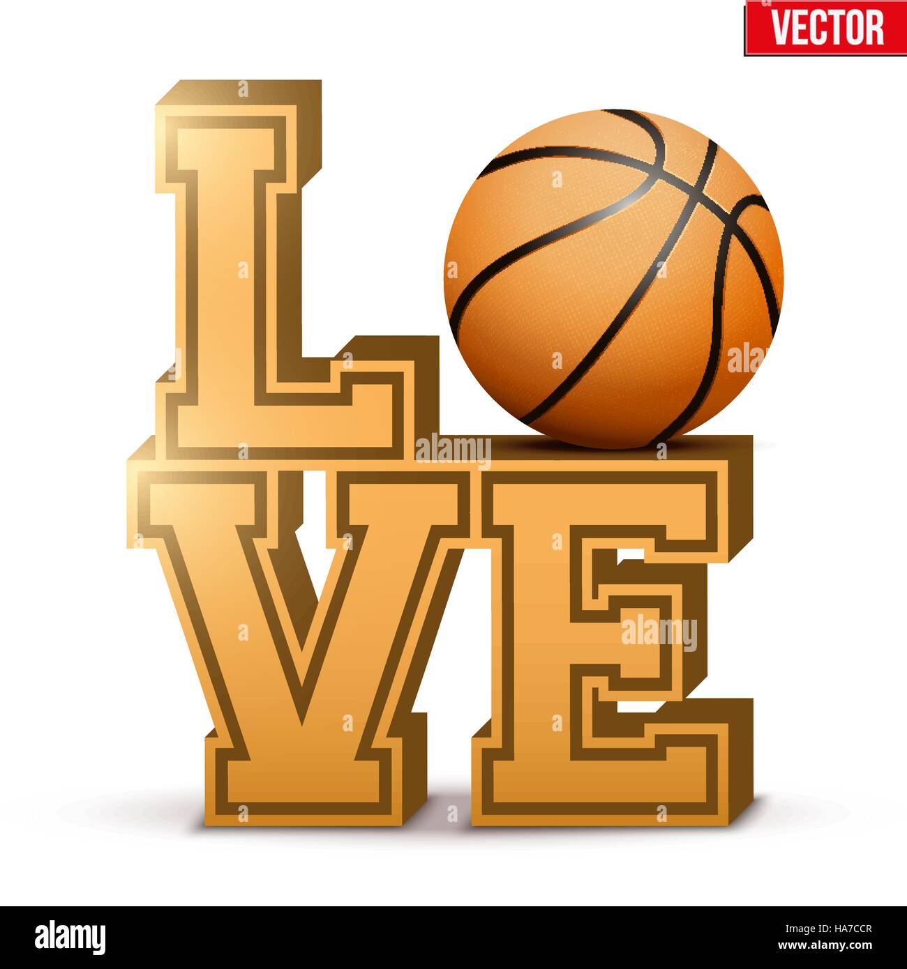 Amore basket iscrizione. Illustrazione Vettoriale