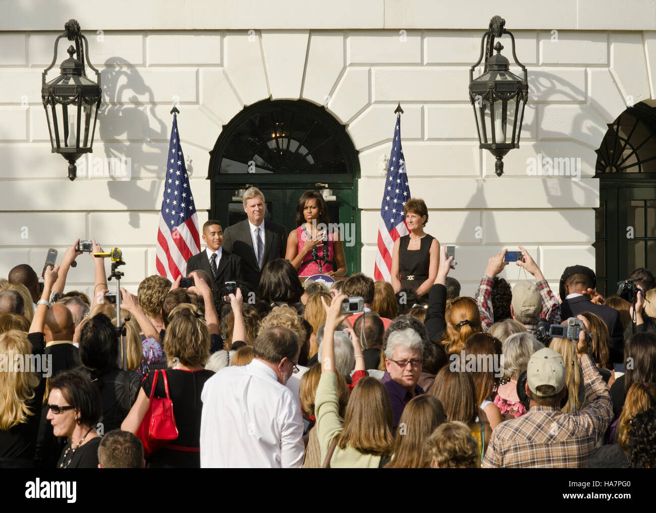 Questa immagine mostra un evento organizzato dall'USDA in collaborazione con la HealthierUS School Challenge di Michelle Obama, incentrato sulla promozione di un'alimentazione sana e nutrizione nelle scuole di tutti gli Stati Uniti. Foto Stock
