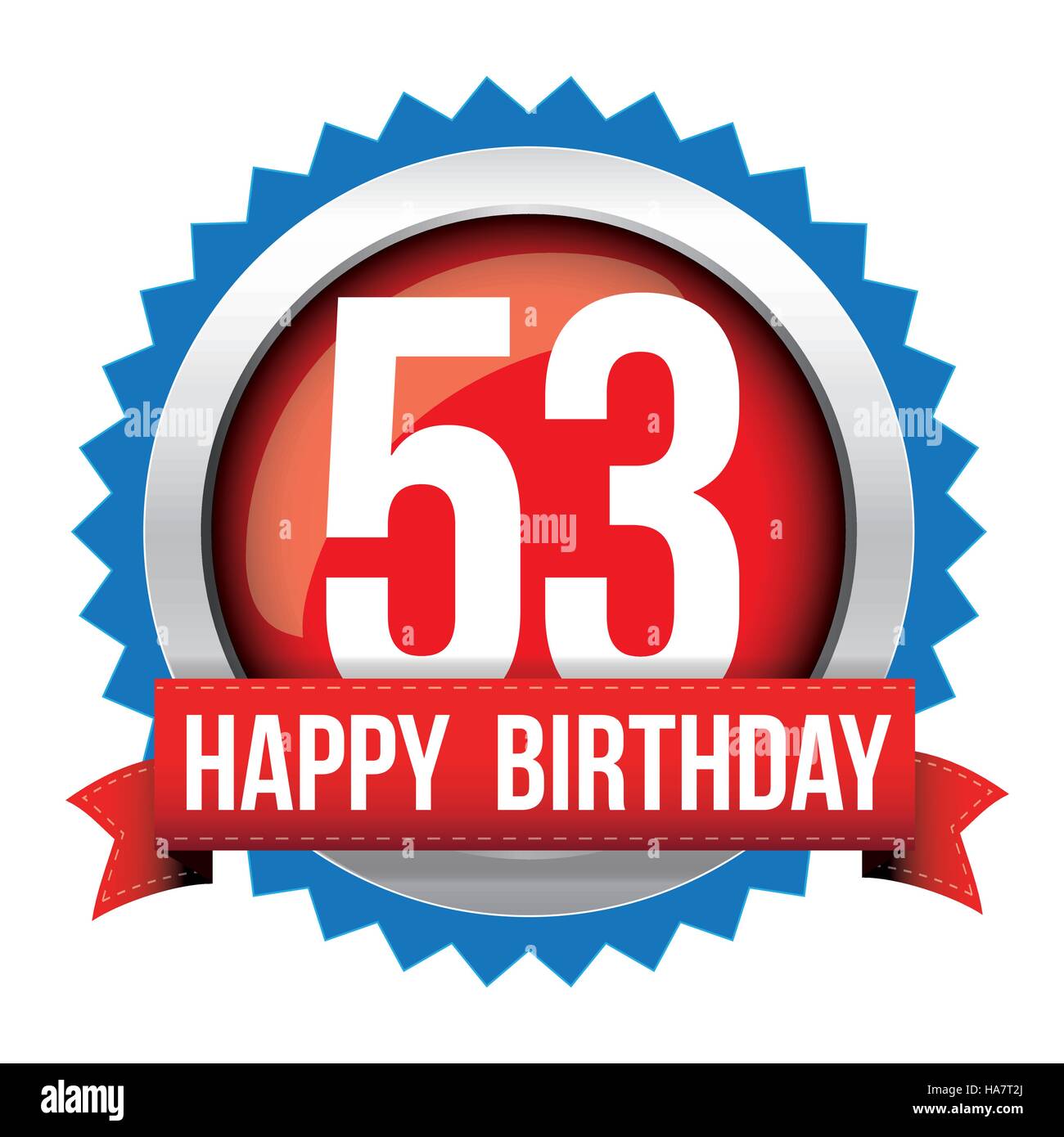 Cinquanta anni gratis Buon compleanno nastro di badge Illustrazione Vettoriale