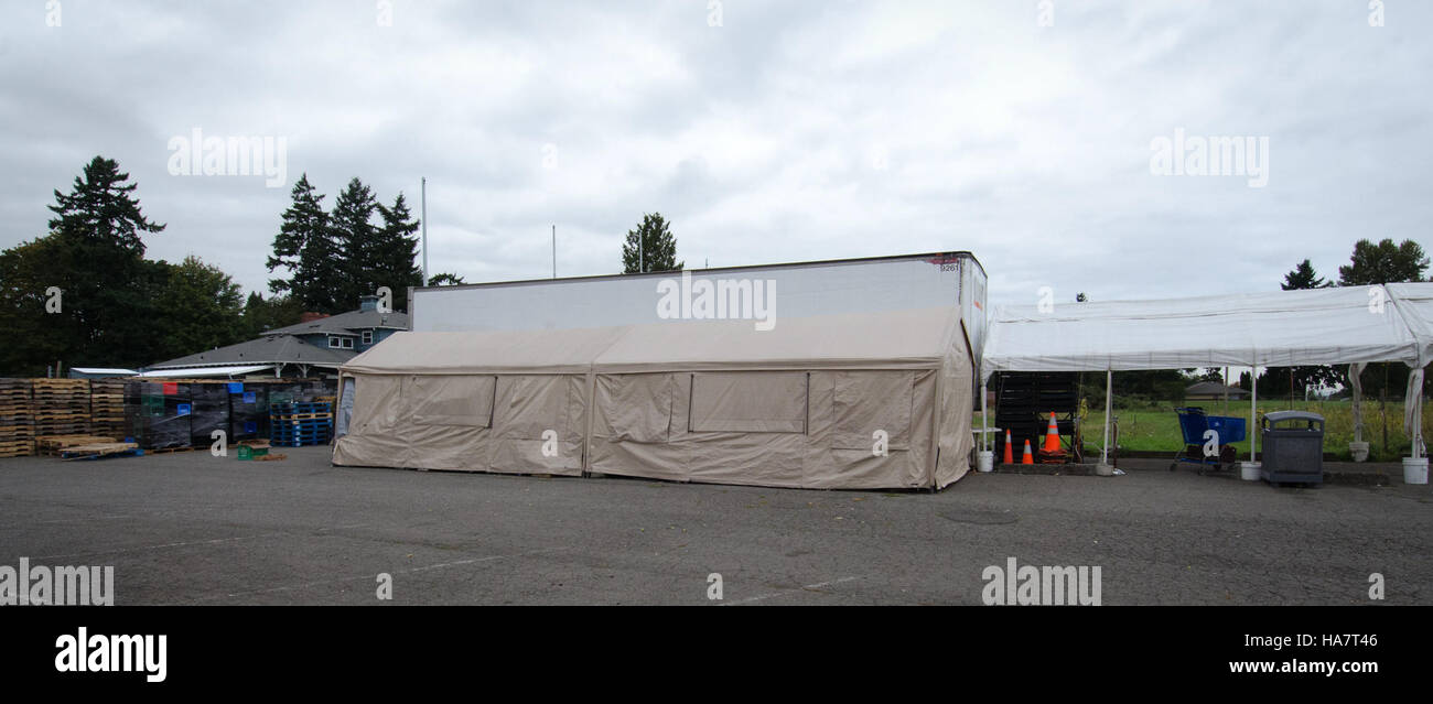 Il programma supplementare di assistenza alla nutrizione (SNAP) e il programma di assistenza alimentare di emergenza (TEFAP) dell'USDA forniscono un sostegno vitale alle comunità a basso reddito di Seattle, concentrandosi sulla distribuzione di cibo e assistendo le popolazioni vulnerabili come gli anziani e i senzatetto. Foto Stock