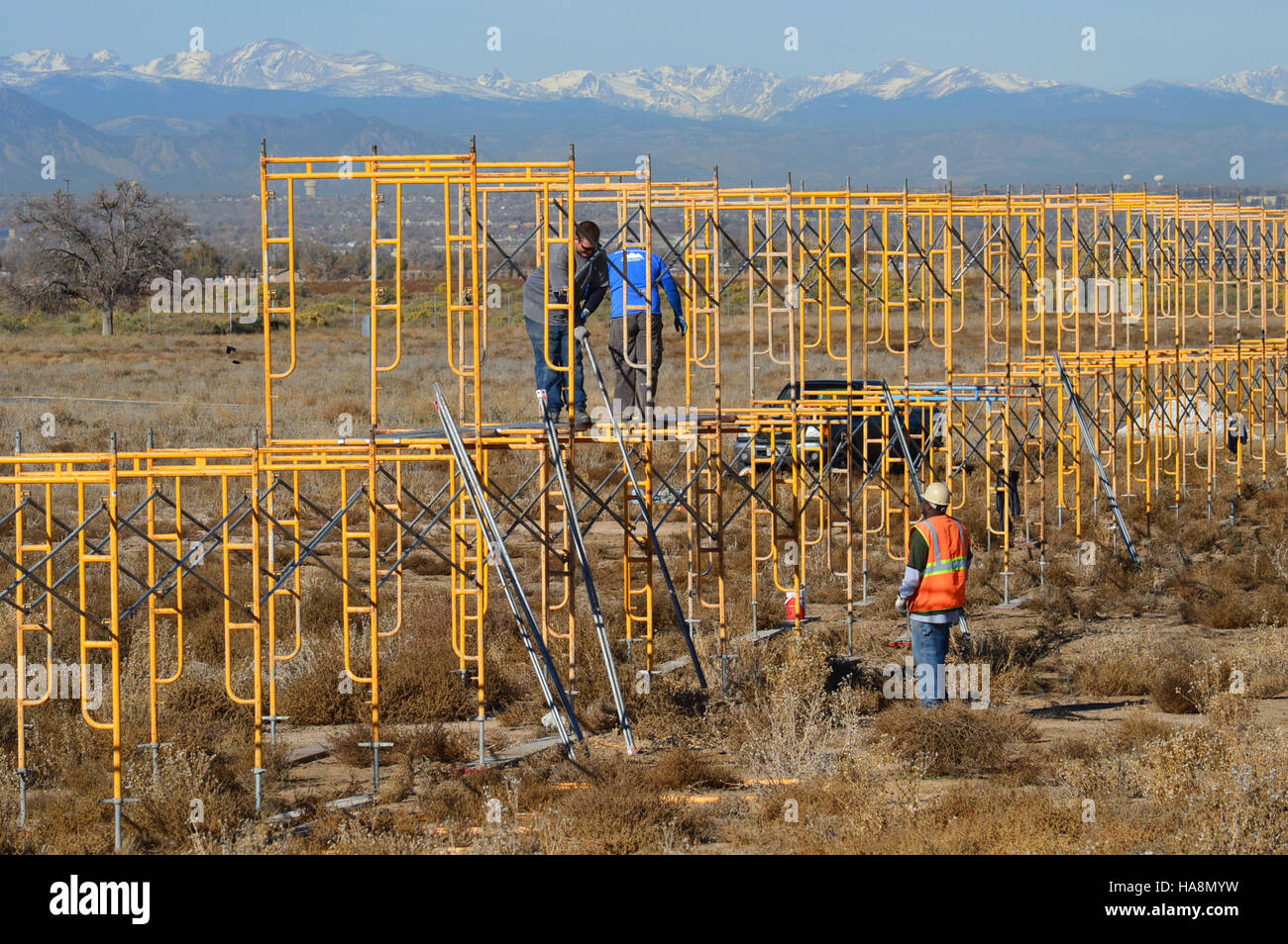 Il WWF e l'IFAW stanno lavorando insieme per creare un'esposizione a grandezza naturale di elefanti come parte di un'iniziativa di educazione pubblica nei parchi nazionali per sensibilizzare sulla conservazione degli elefanti. Foto Stock