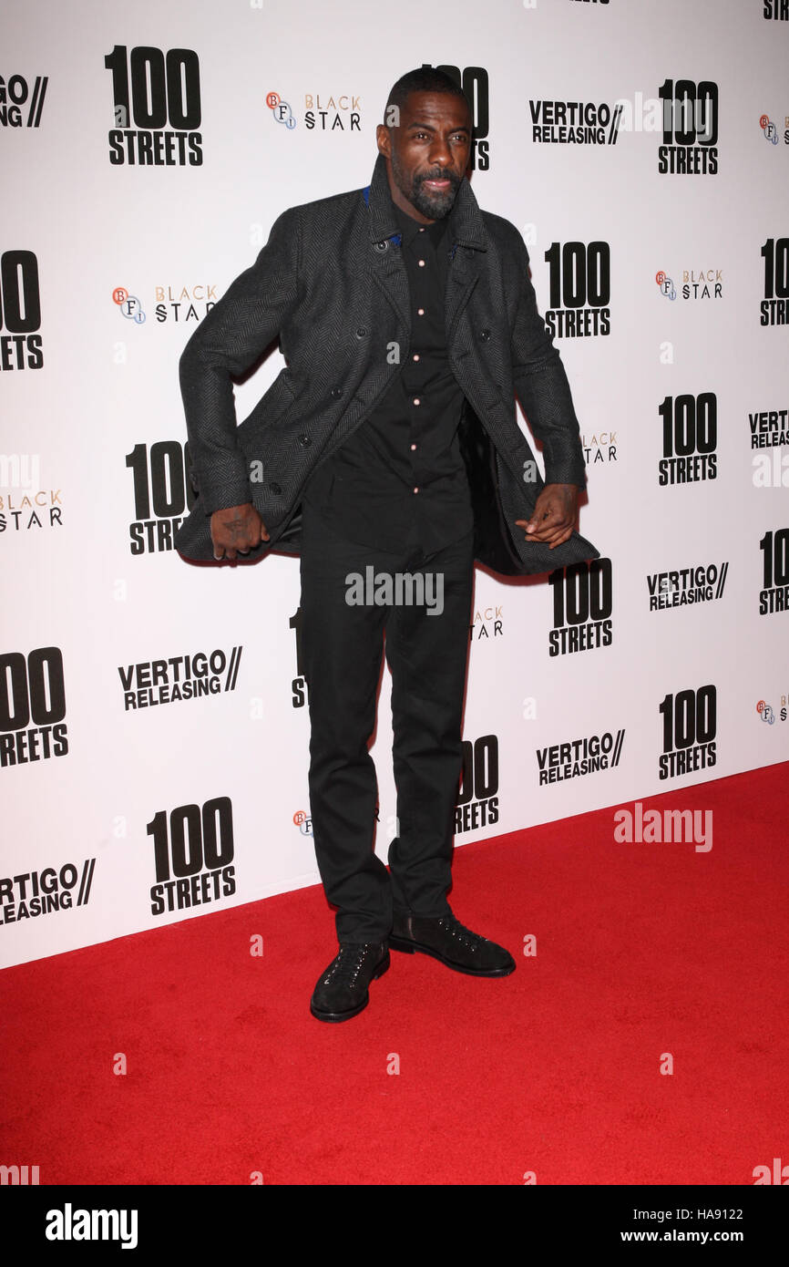 Idris Elba assiste il 100 strade premiere del film al BFI di Londra, Regno Unito - 08 Nov 2016 Foto Stock