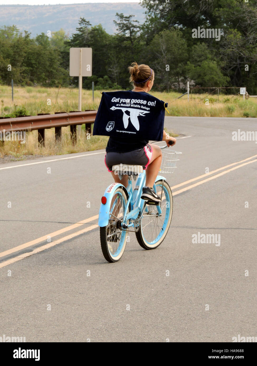 Un'iniziativa informativa dello U.S. Fish and Wildlife Service per incoraggiare la consapevolezza degli sforzi per la conservazione delle oche e la protezione delle specie di uccelli migratori. Foto Stock