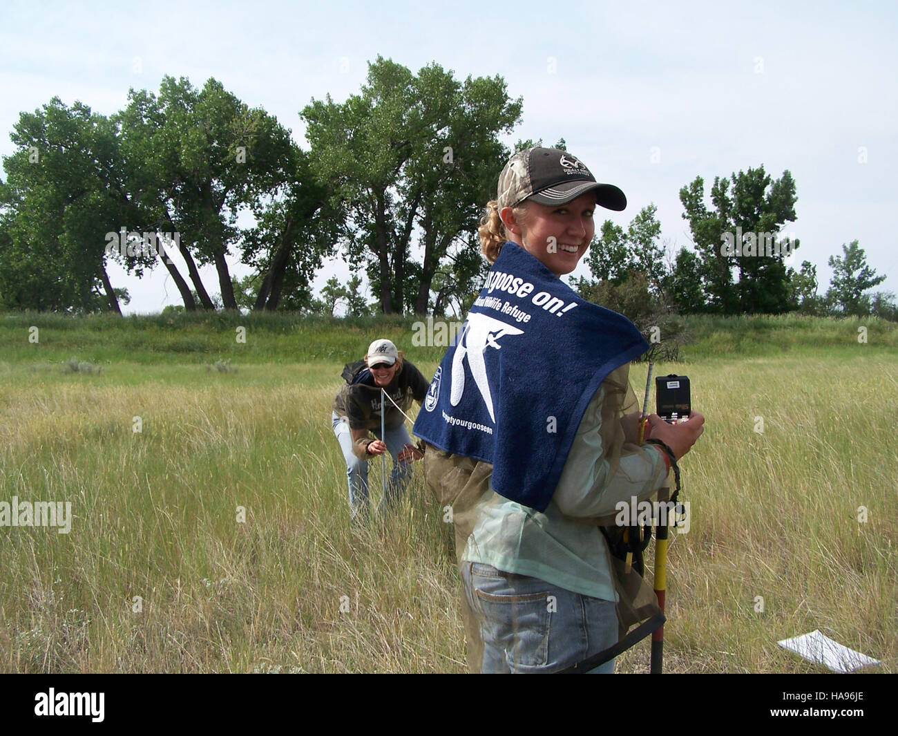In un parco nazionale, un’oca prende il volo in natura, simboleggiando il ruolo del parco nella protezione delle specie di uccelli migratori e nel sostegno alla conservazione della biodiversità attraverso la conservazione dell’habitat e la gestione del parco. Foto Stock