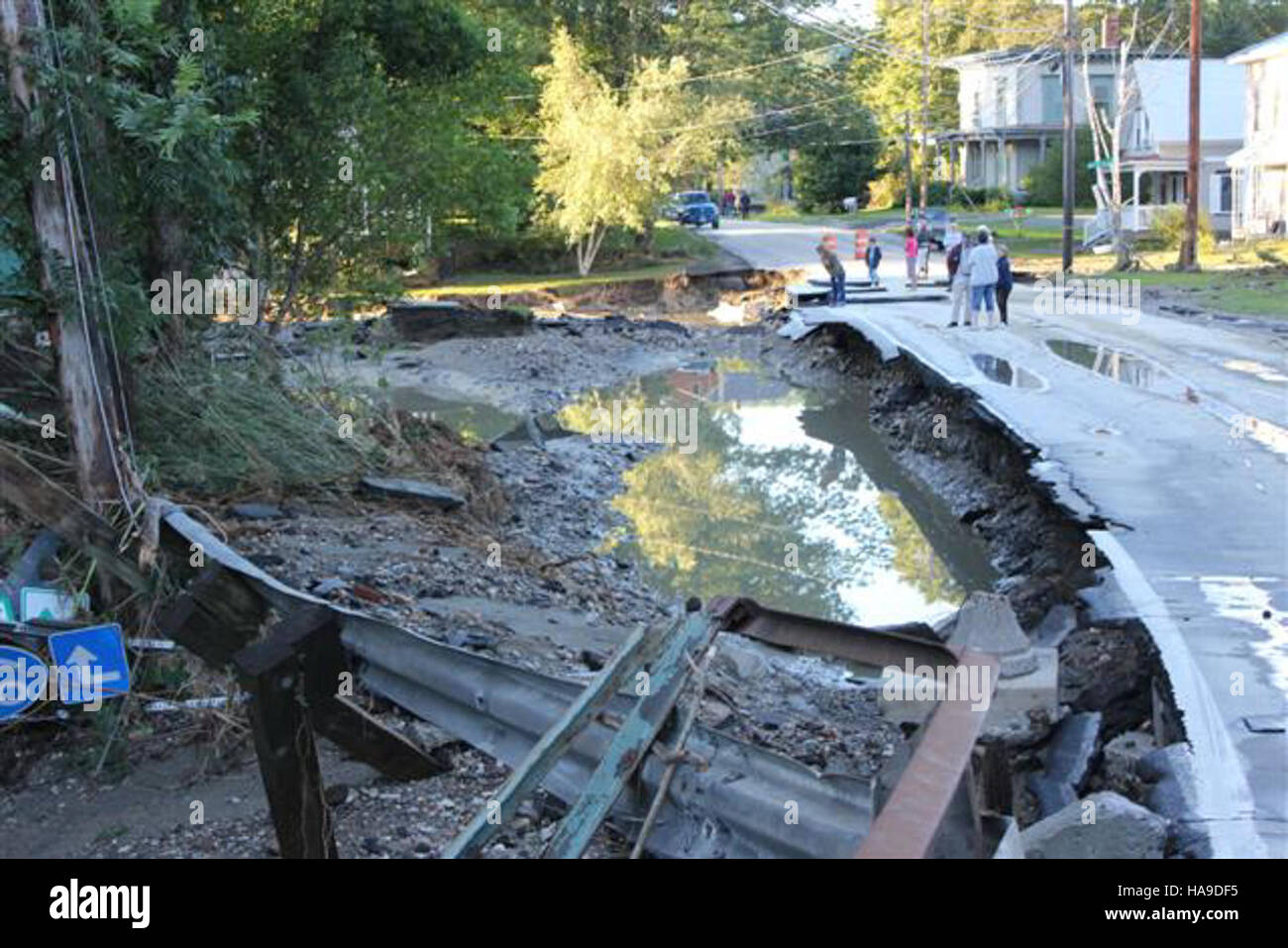 I danni causati dall'uragano Irene sono visibili in seguito, sottolineando la necessità di resilienza ambientale e sforzi di ripristino nei parchi nazionali e nelle aree faunistiche. Foto Stock