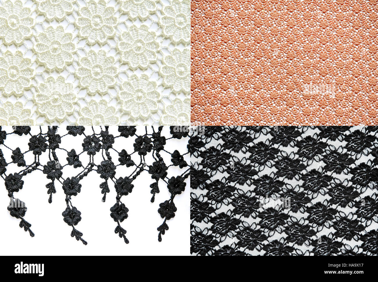 Quattro stile di abstract seamless pattern in pizzo Foto Stock