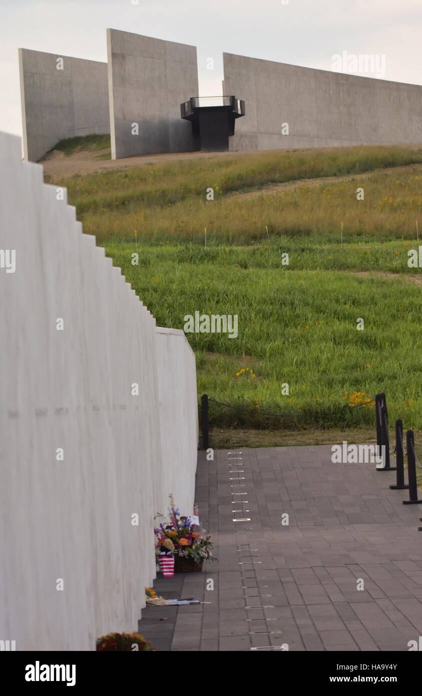 Il Flight 93 National Memorial onora i passeggeri e l'equipaggio che hanno combattuto contro i dirottatori l'11 settembre 2001, riflettendo il ruolo del sito nella storia americana e nella memoria nazionale. Foto Stock