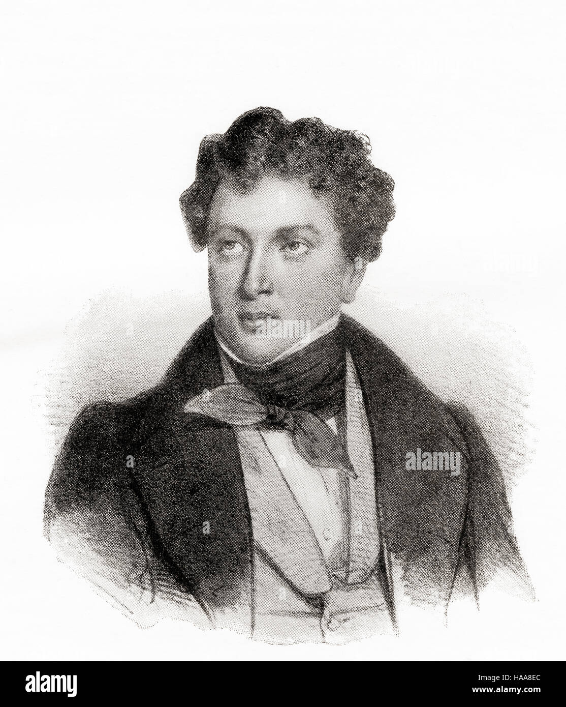 Alexandre Dumas, nato Dumas Davy de la Pailleterie, 1802 - 1870, aka Alexandre Dumas père. Lo scrittore francese. Foto Stock