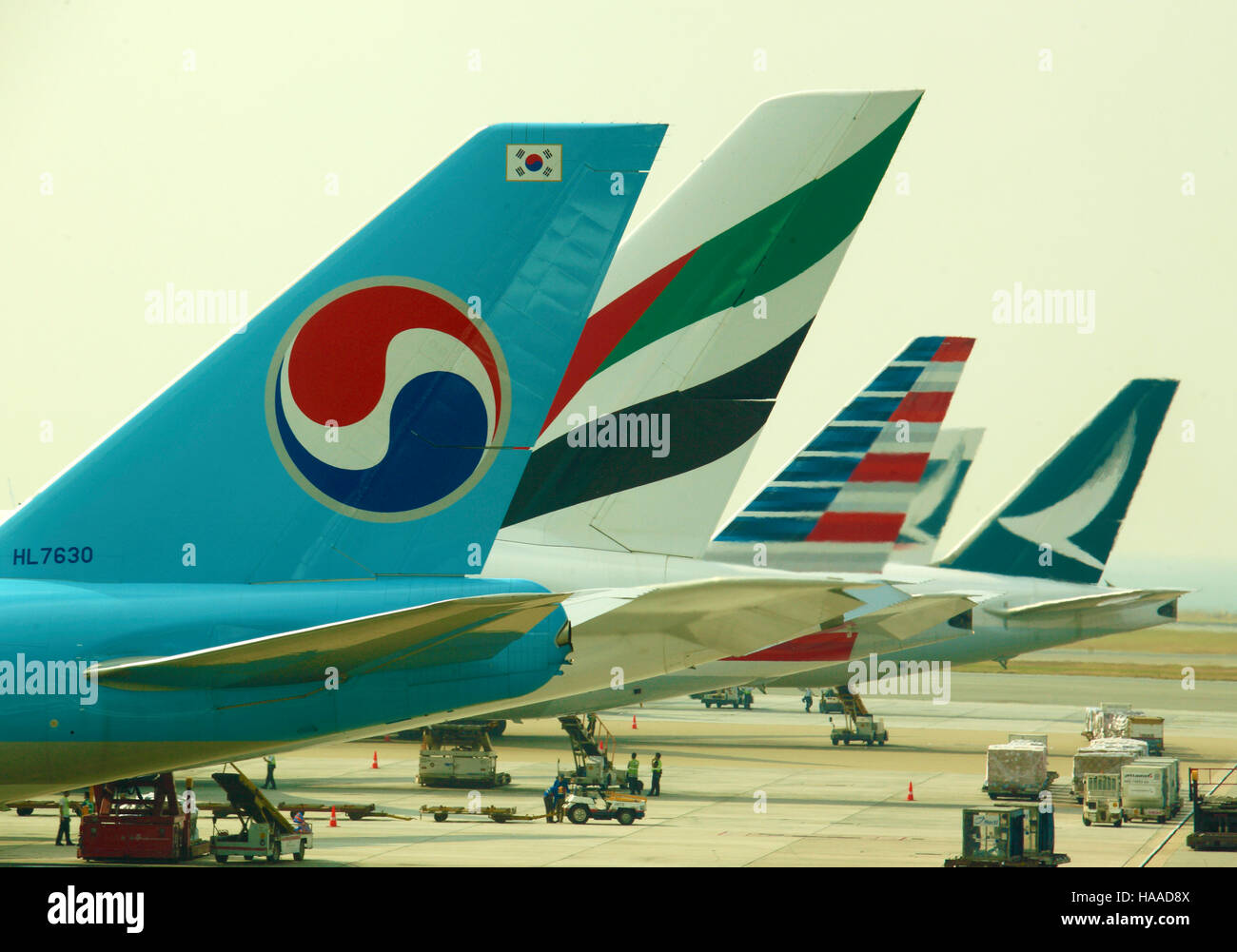 Cina, Hong Kong, aeroporto, aerei, jet, Foto Stock