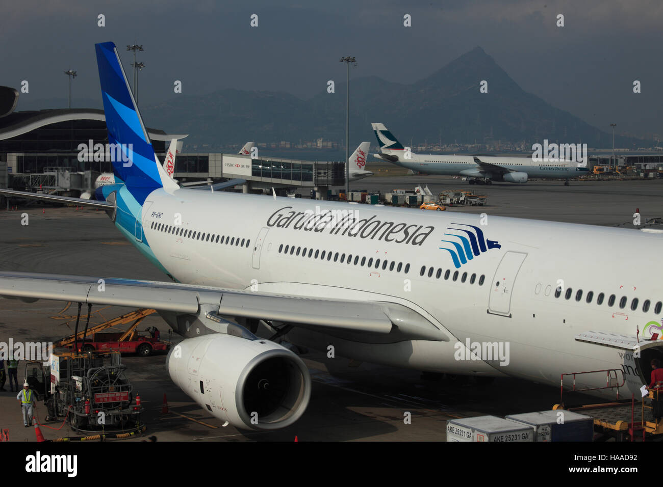 Cina, Hong Kong, aeroporto, aerei, jet, Foto Stock