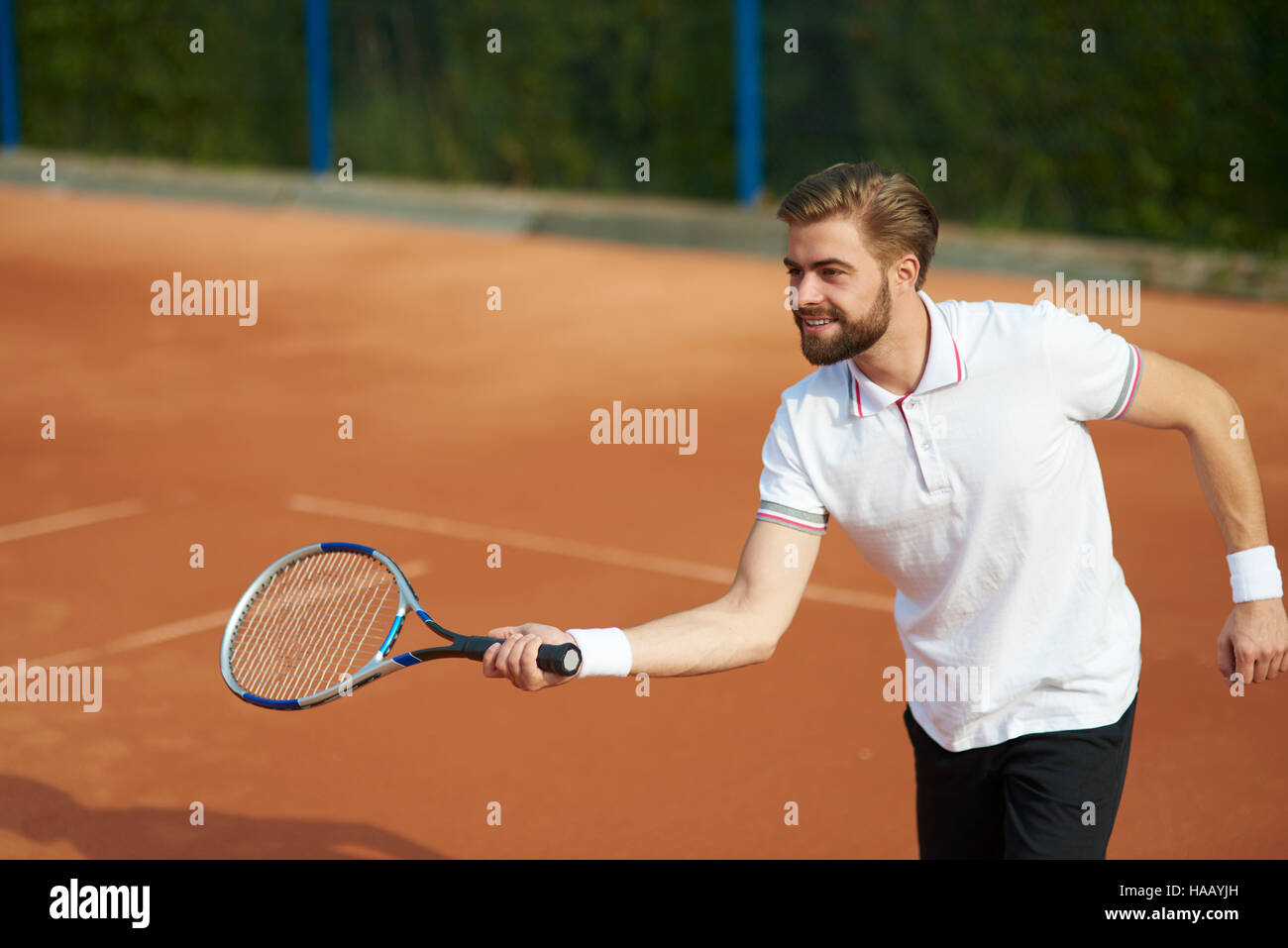Mantenere la calma e giocare a tennis Foto Stock