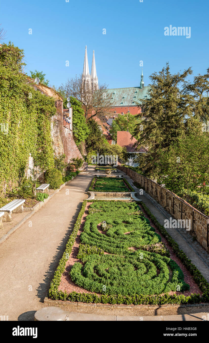Giardino all'Ochsenbastei, Goerlitz, Sassonia, Germania Foto Stock