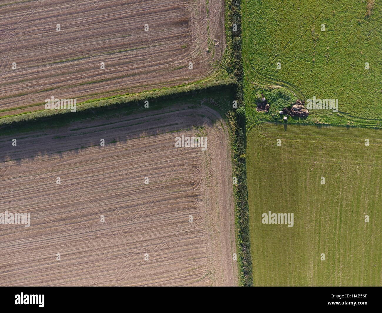 Immagine aerea di terreni coltivati nel Cheshire Foto Stock