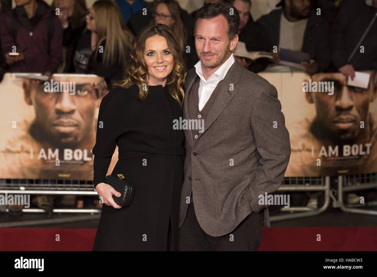 Londra, Grossbritannien. 28 Nov, 2016. Geri Halliwell e Christian Horner partecipare a "Äò sto bullone "Äô Premiere mondiale a Leicester Square a Londra, Inghilterra (28/11/2016). | Verwendung weltweit © dpa/Alamy Live News Foto Stock