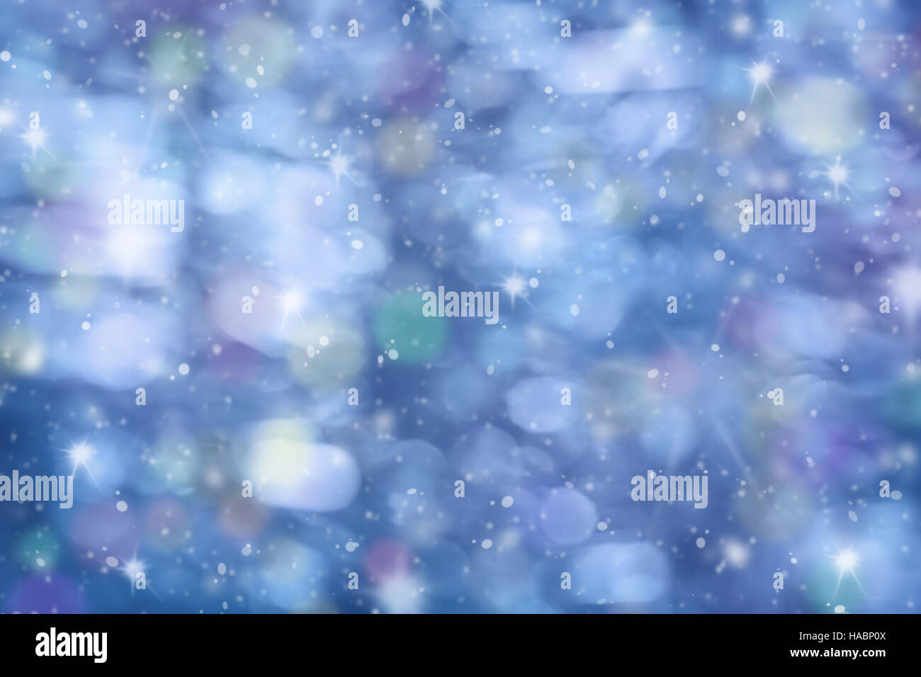 Blu sullo sfondo di Natale con un bellissimo bokeh di fondo Foto Stock