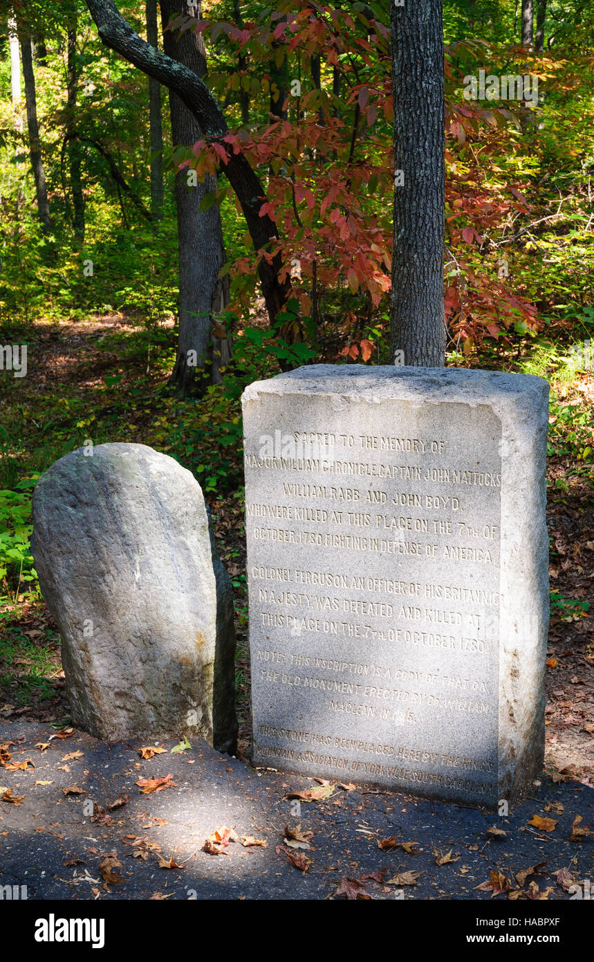 Kings Mountain National Military Park Foto Stock