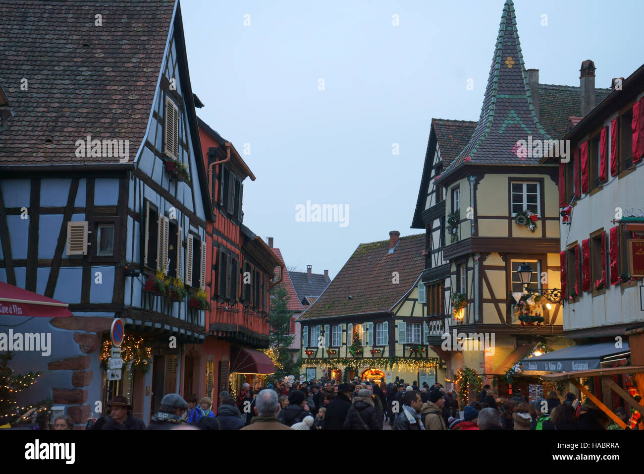 Mercatino di Natale di Kaysersberg, Alasace, Francia Foto Stock