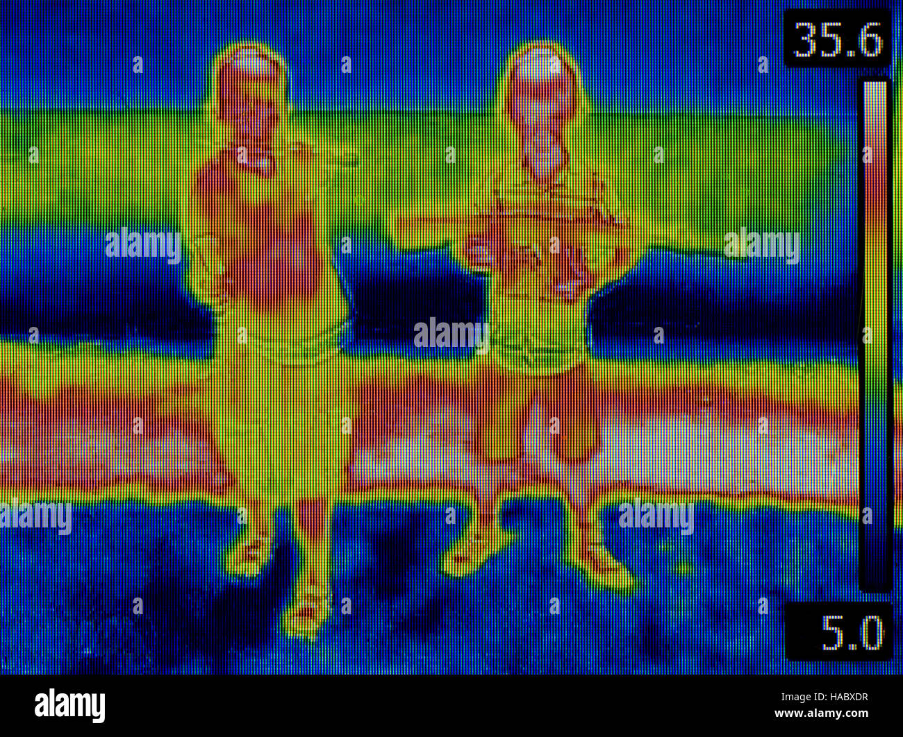 Camuffamento a infrarossi Thermal Imaging termogramma. Invisibile Imprint Foto Stock