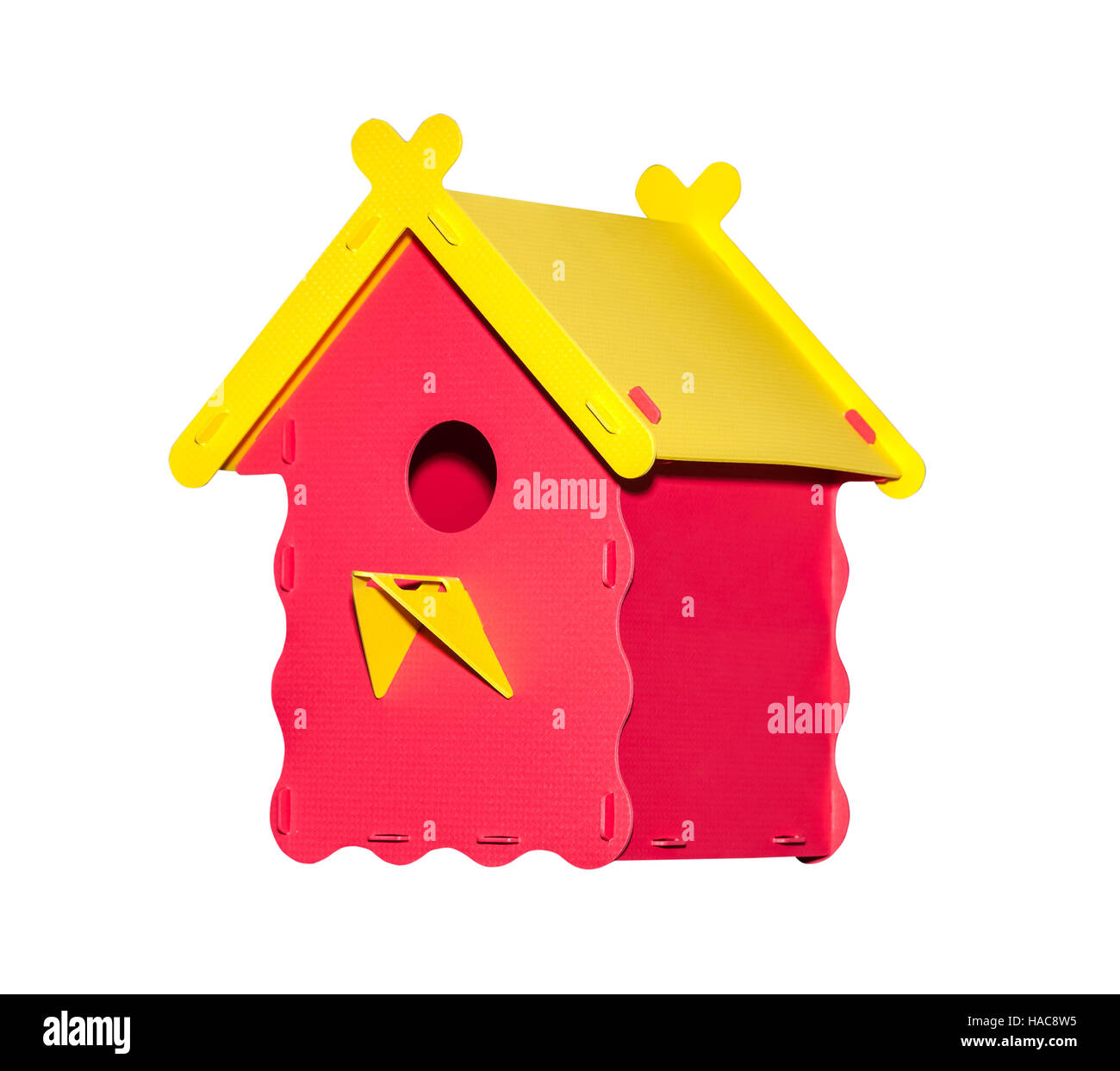 Birdhouse in plastica isolato Foto Stock