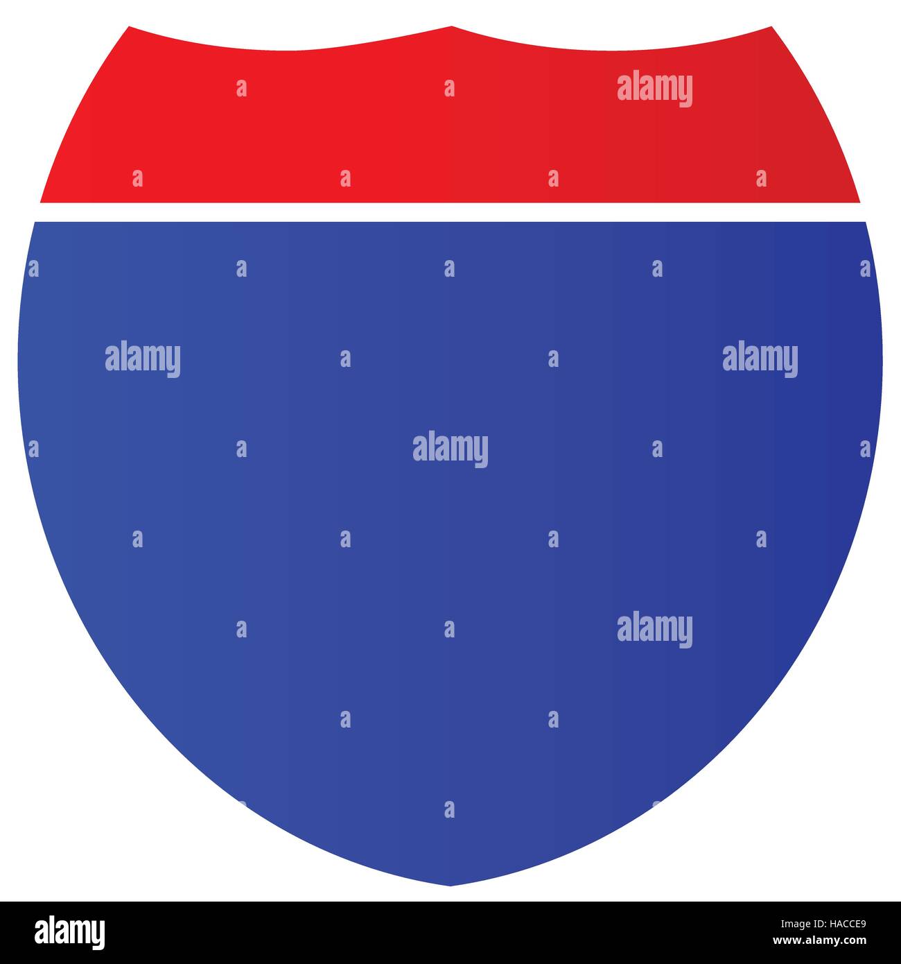 Un bianco di colore rosso e bianco interstate segno su uno sfondo bianco Illustrazione Vettoriale