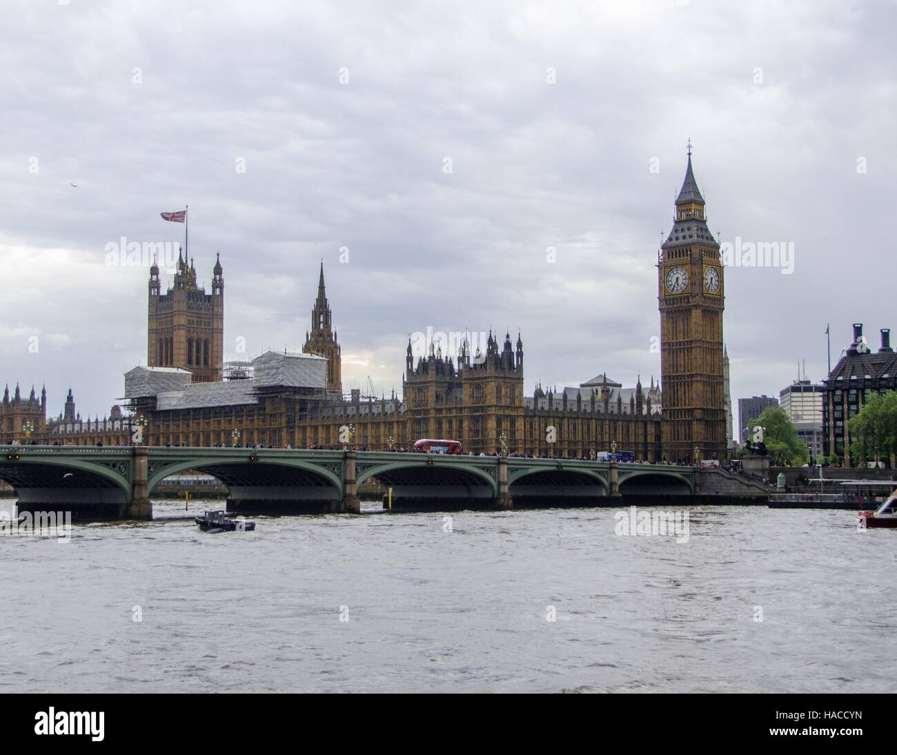 Le case britanniche del parlamento sotto lavori di rinnovo. Foto Stock