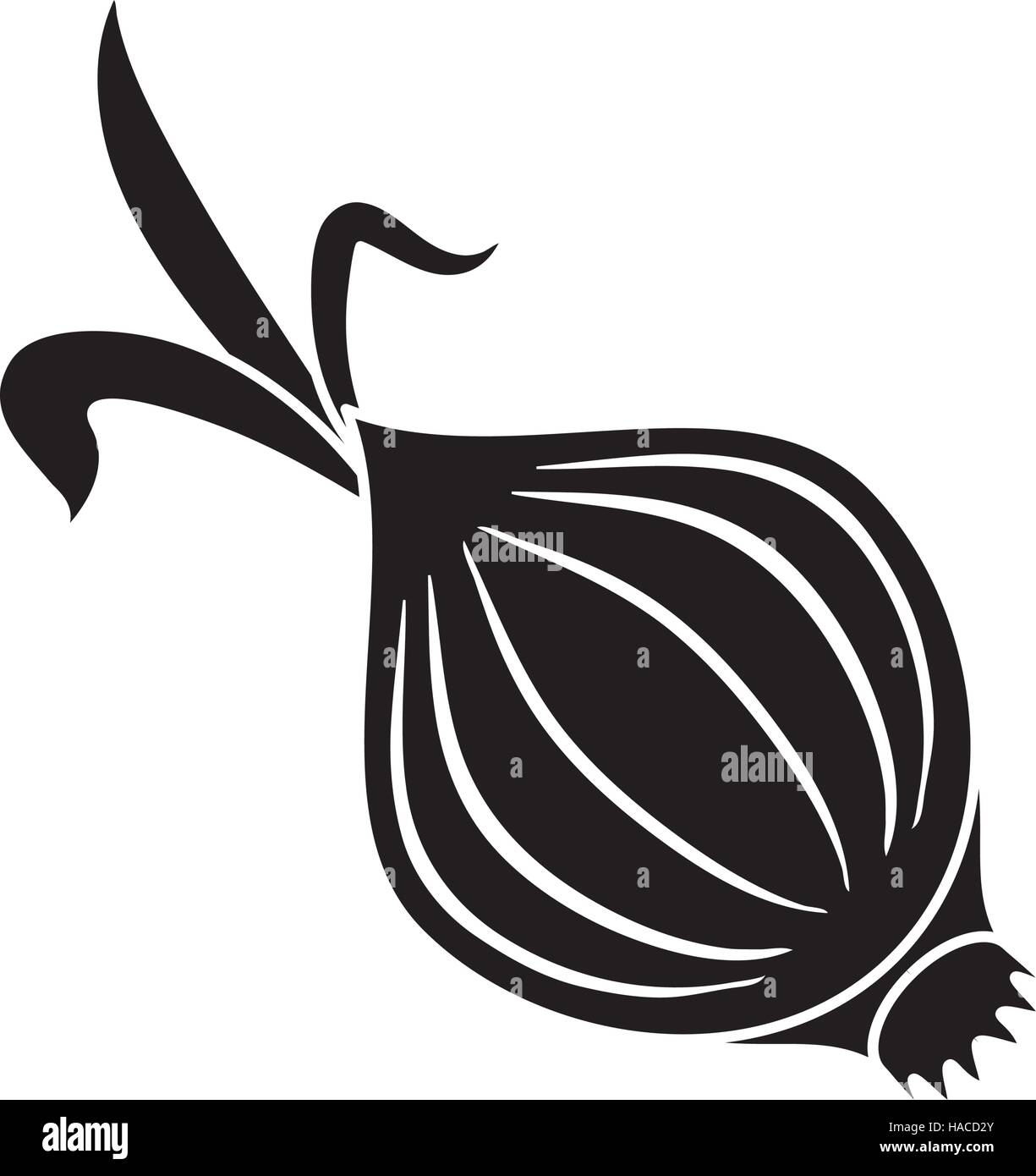 Pittogramma onion nutrizione vegetale icona di germogli Illustrazione Vettoriale