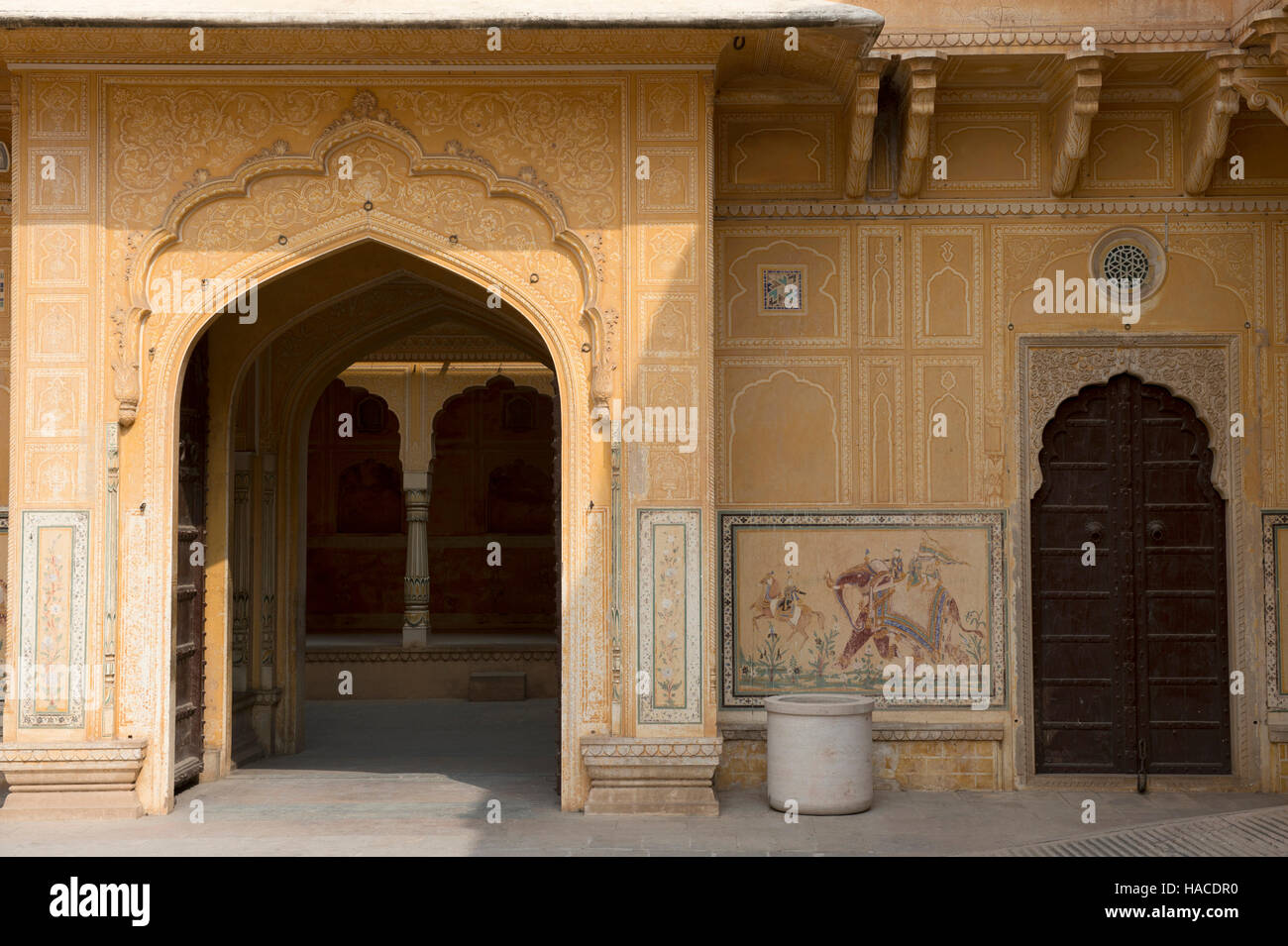 Interno del palazzo, Nahargarh, Jaipur, Rajasthan, India Foto Stock