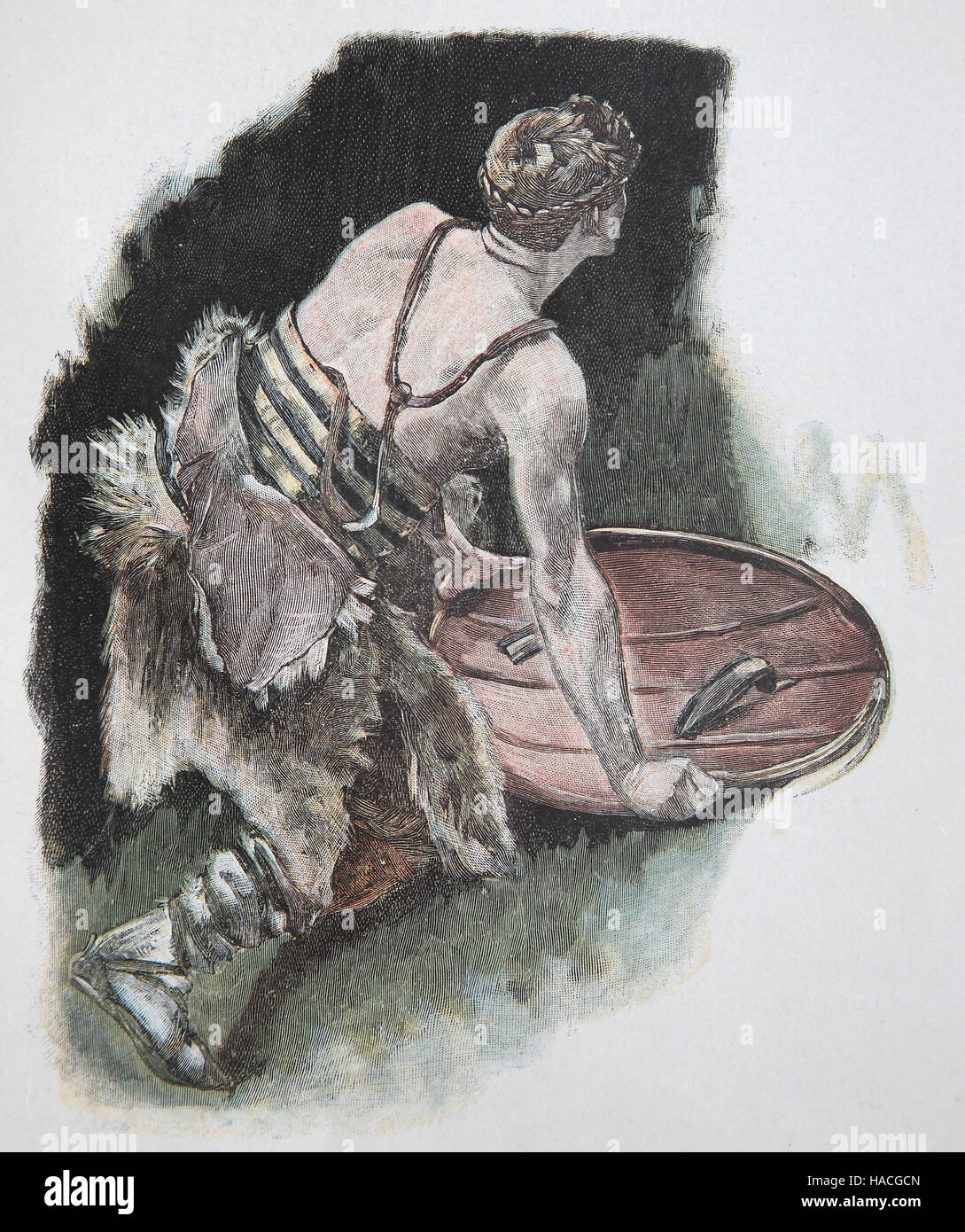 Arminius, Hermann; 18/17 BC - AD 19, era un capotribù dei Cherusci germaniche tribù, storico illustrazione, xilografia Foto Stock