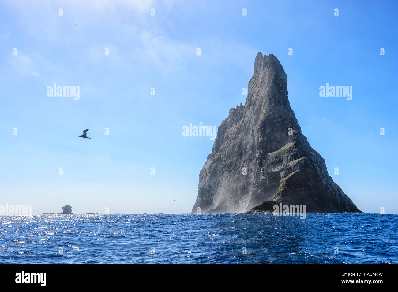 Palla di piramide, a 562 metri (1,844 ft) alto antico vulcano, si trova a 20km da Isola di Lord Howe, Nuovo Galles del Sud, NSW, Australia Foto Stock