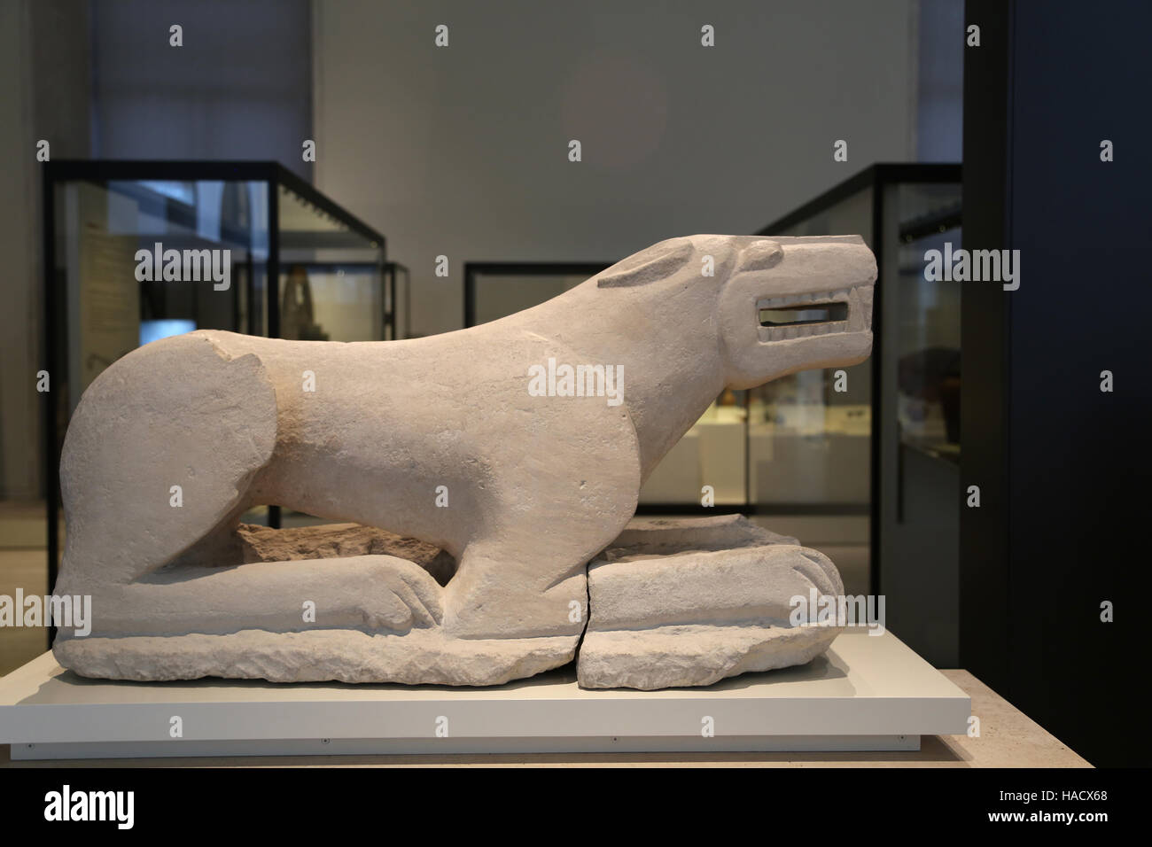 Lionnes di Baena. Calcare. Cultura Iberica. V secolo A.C. Minguillar Hill, Baena, Cordoba. Museo Archeologico Nazionale di Madrid. Spagna. Foto Stock