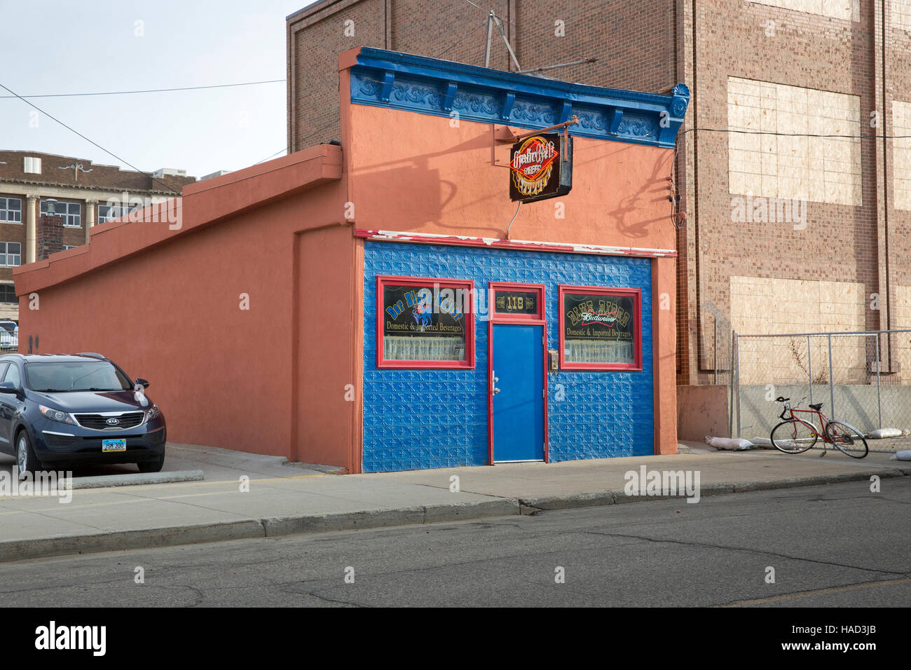 Der Blau Reiter (Blue Rider) Bar nel centro cittadino di Minot, North Dakota Foto Stock