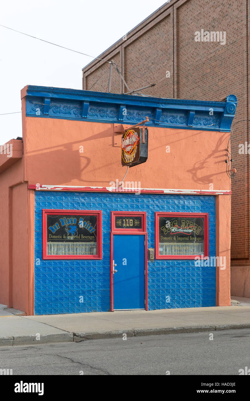 Der Blau Reiter (Blue Rider) Bar nel centro cittadino di Minot, North Dakota Foto Stock