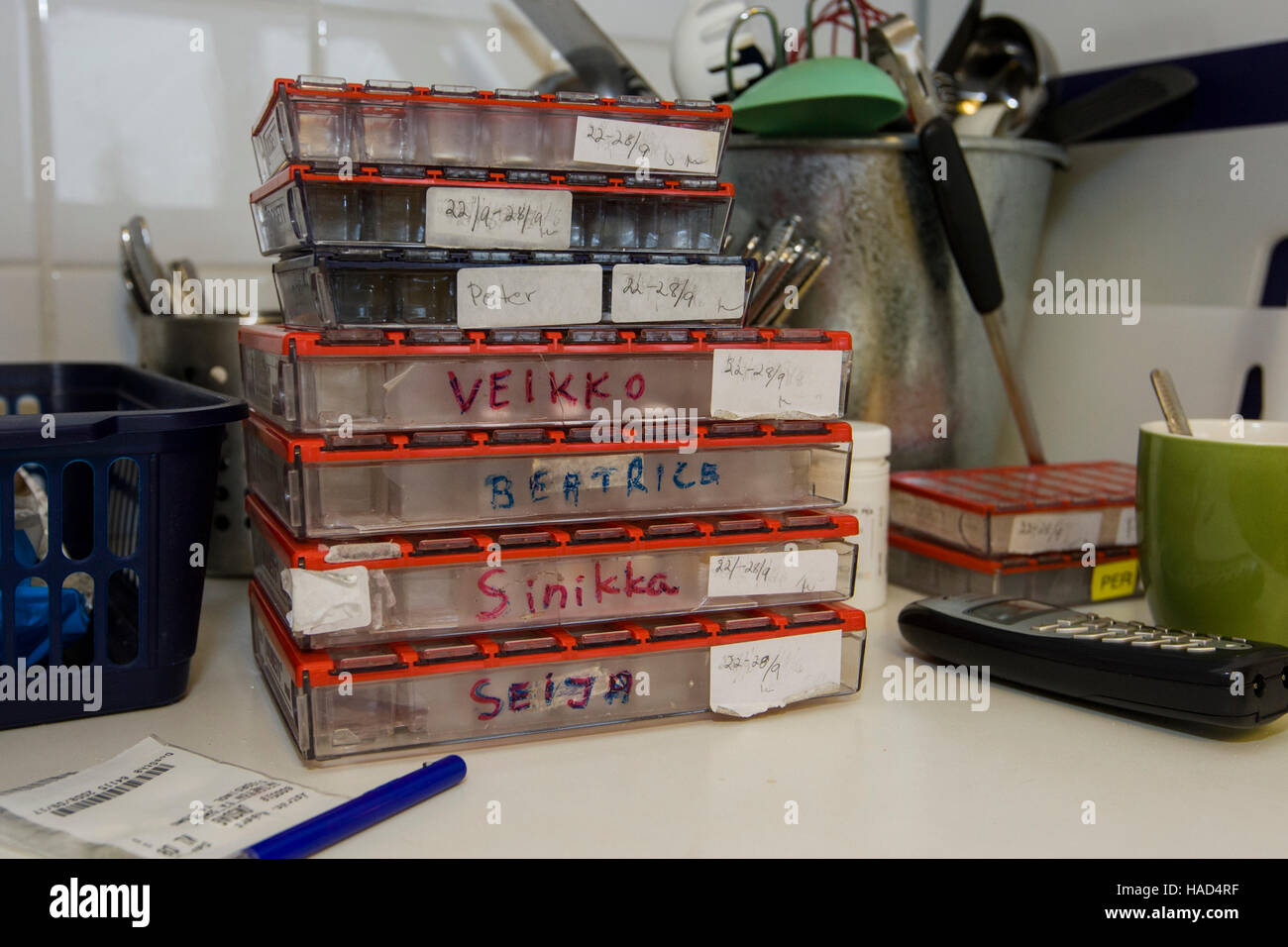 Scatole della medicina Foto Stock