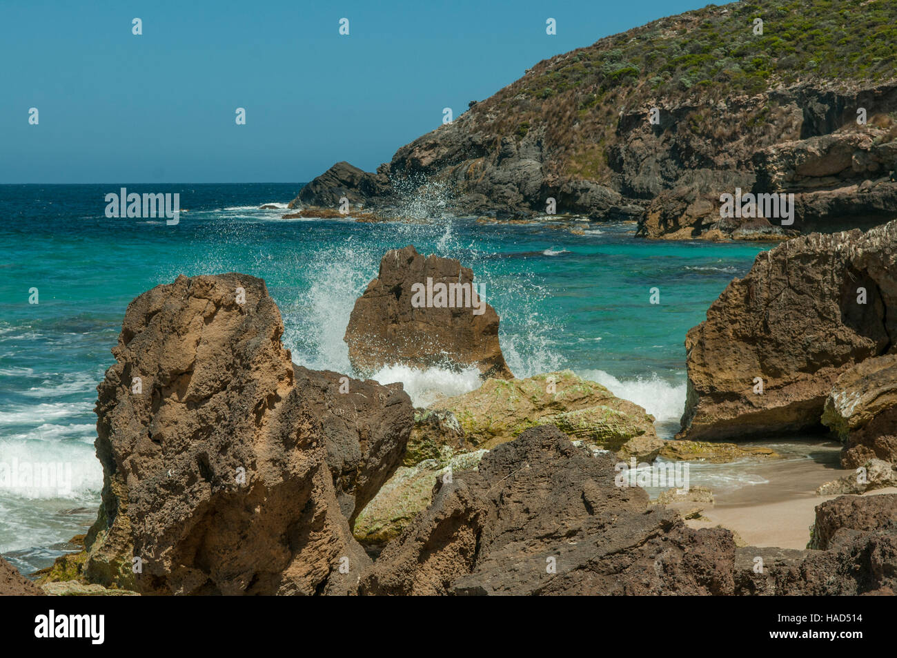 Le rocce in West Bay Beach, Kangaroo Island, South Australia, Australia Foto Stock