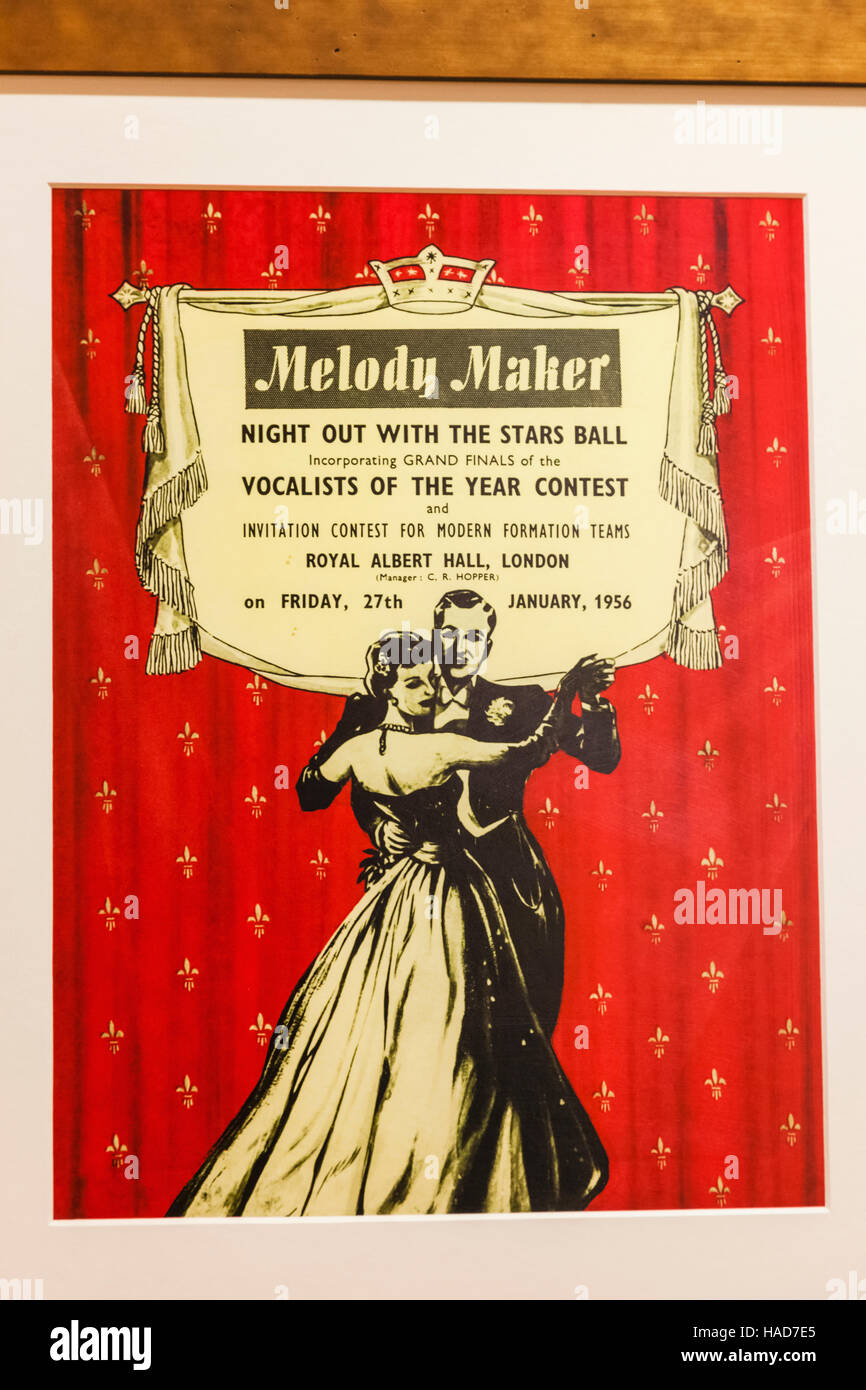 Inghilterra, Londra, Royal Albert Hall, storico Teatro Poster Foto Stock