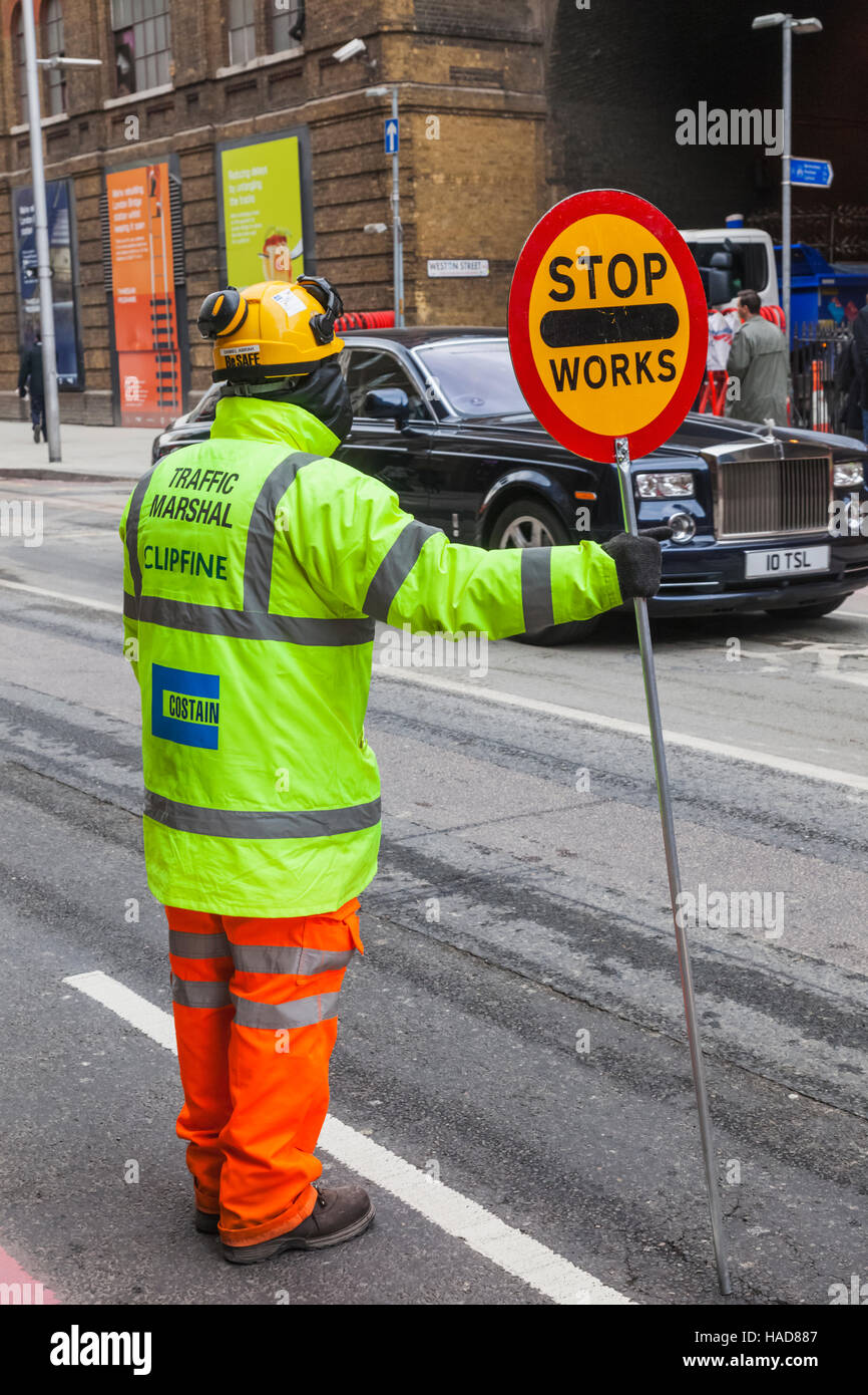 Inghilterra, Londra, costruzione del traffico del sito Marshal Foto Stock