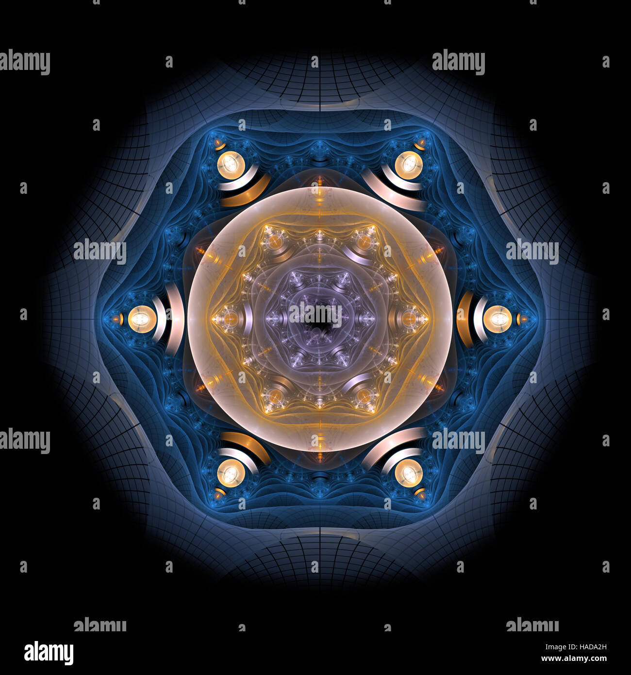 Abstract fractal con lampade computer immagine generata Foto Stock