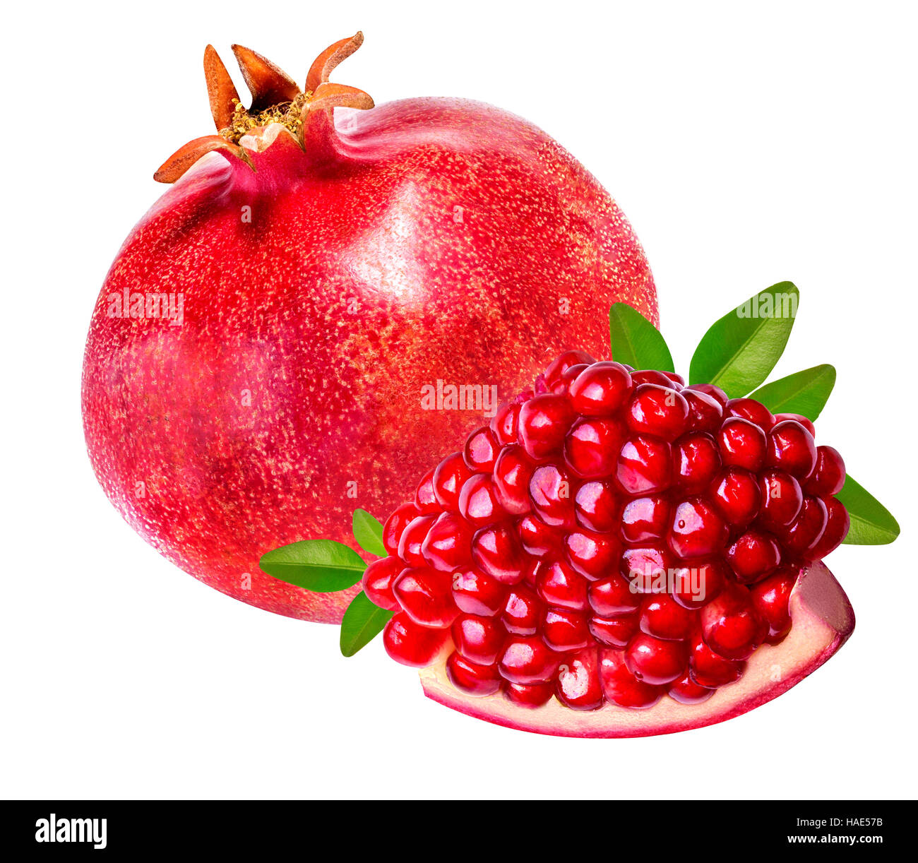 Melograno isolati su sfondo bianco Foto Stock