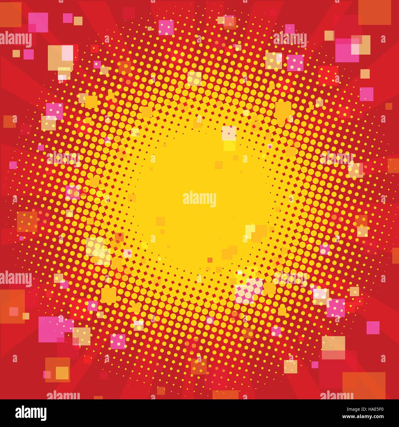 La Pop art estate sfondo con un quadrato blur Illustrazione Vettoriale