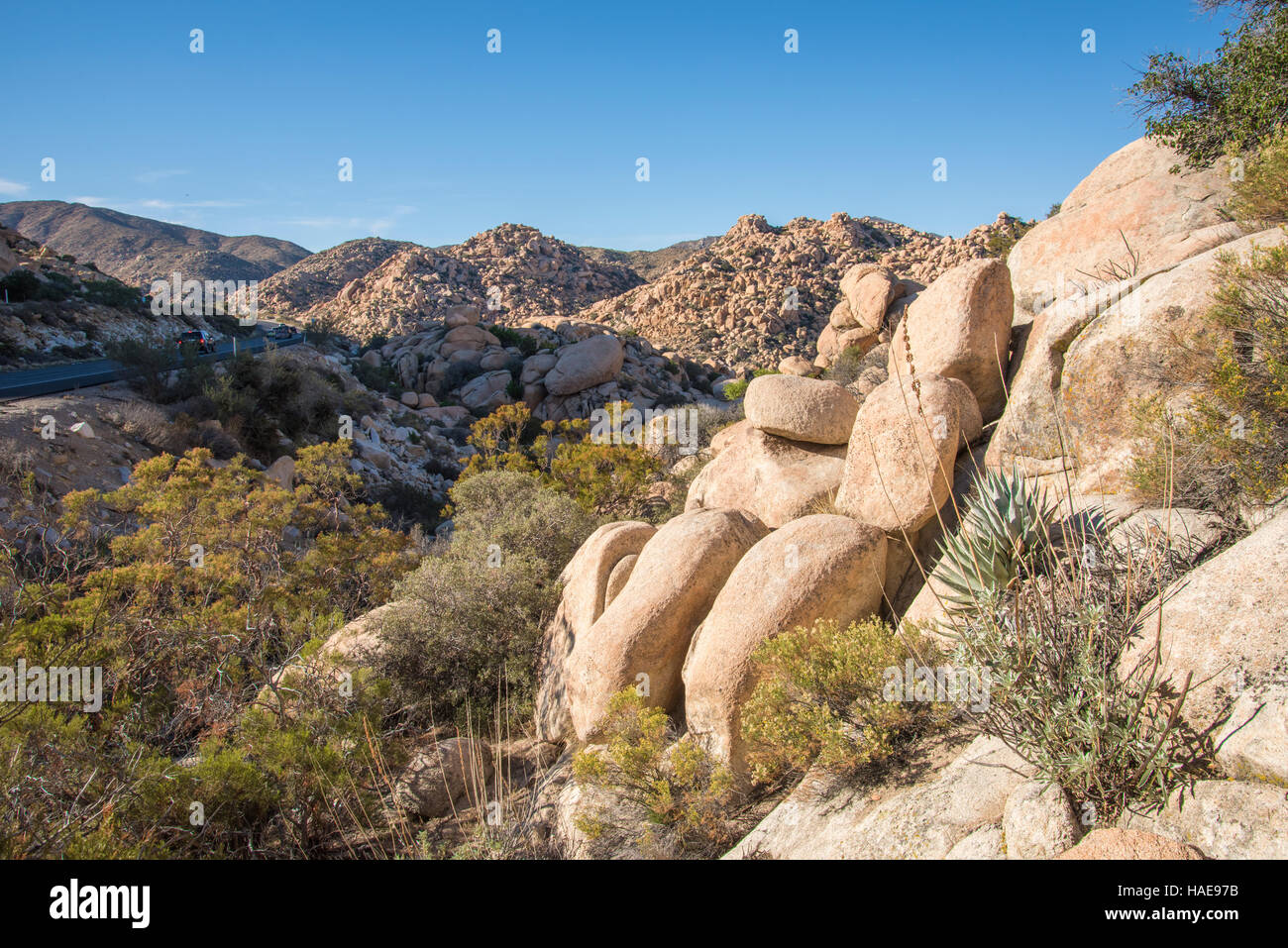 Kumeyaay autostrada, California alta dessert ad ovest di San Diego il confine messicano Foto Stock