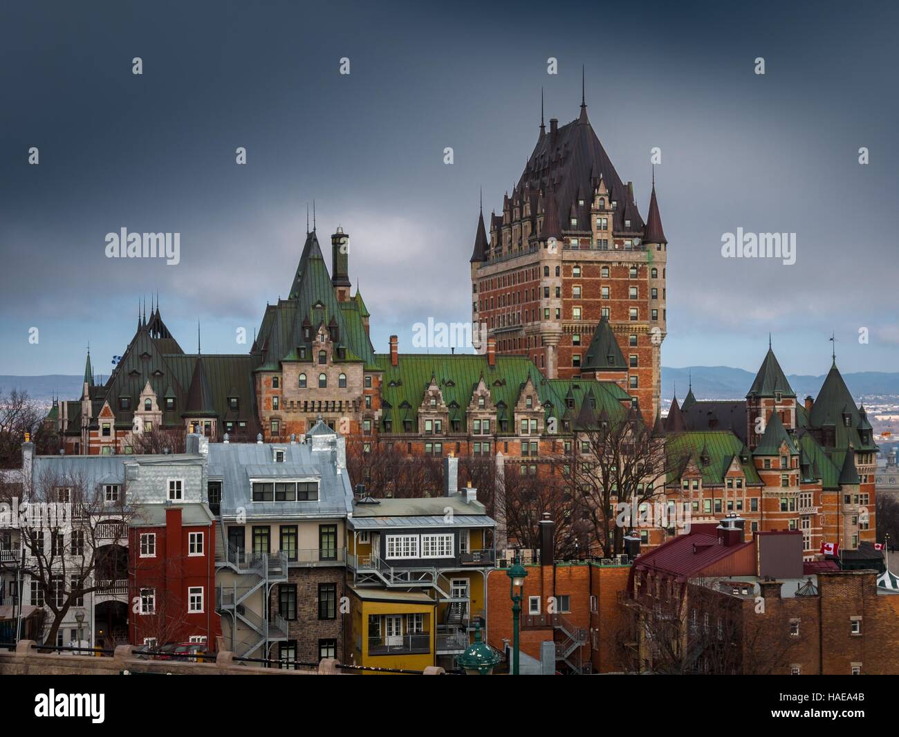 Lo Château Frontenac a Quebec City, in Canada. Foto Stock