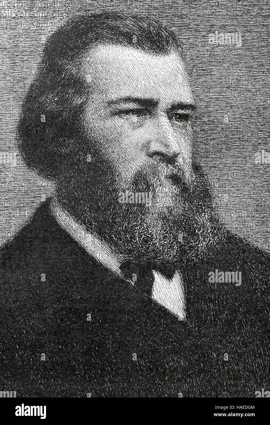 Jean-François Millet (1814-1875). Pittore Francese. Uno dei fondatori della scuola di Barbizon. Ritratto. Incisione. El Mundo Ilustrado, 1880. Foto Stock