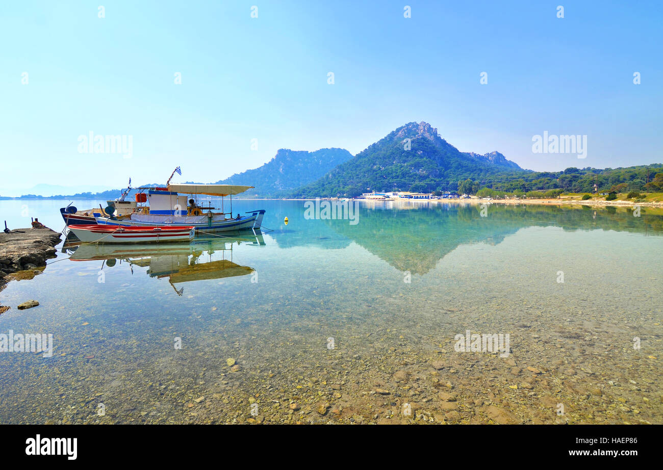 Paesaggio di Heraion di lago - Vouliagmeni Loutraki Grecia Foto Stock