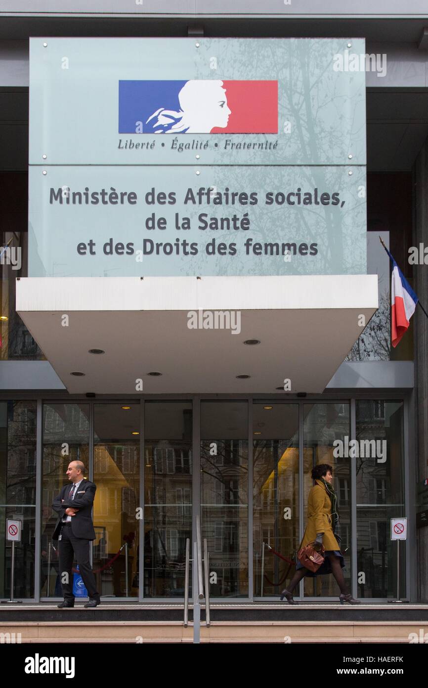 Ministero degli Affari sociali, di salute e di diritti delle donne, (75), Parigi, Francia Foto Stock