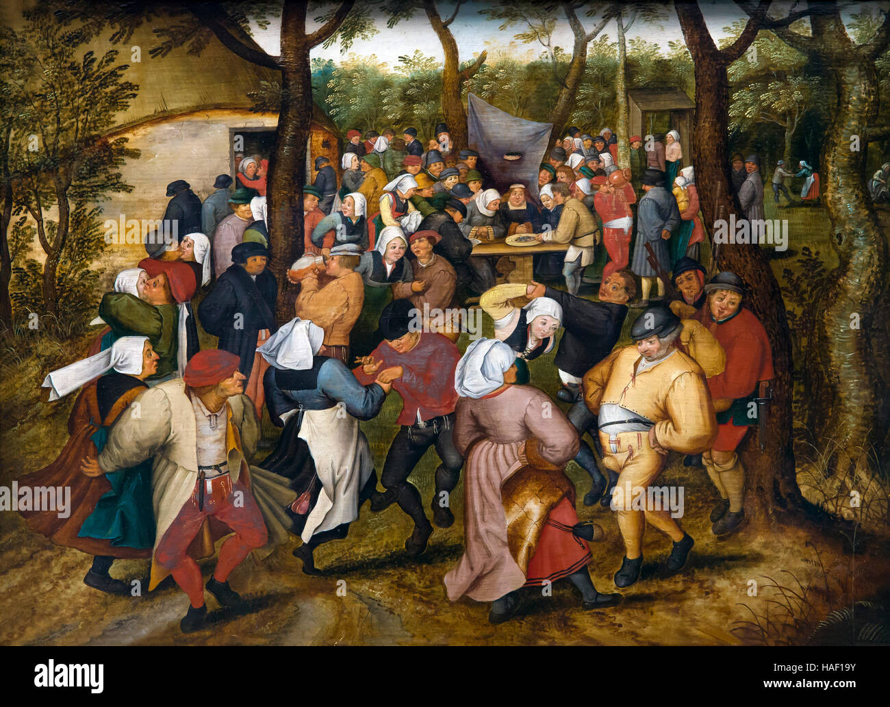 Ballo di nozze all'aria aperta, di Pieter Brueghel il Giovane, 1614, il Museo delle Belle Arti, Ghent, Belgio Fiandre Occidentali, Belgio, Europa Foto Stock