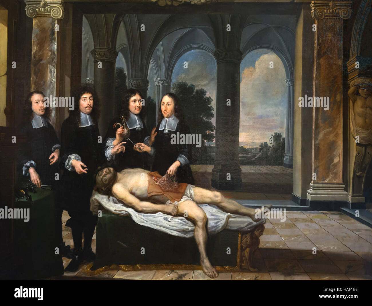 La Lezione di anatomia, 1679, St. John's Hospital, Bruges, Belgio, Europa Foto Stock